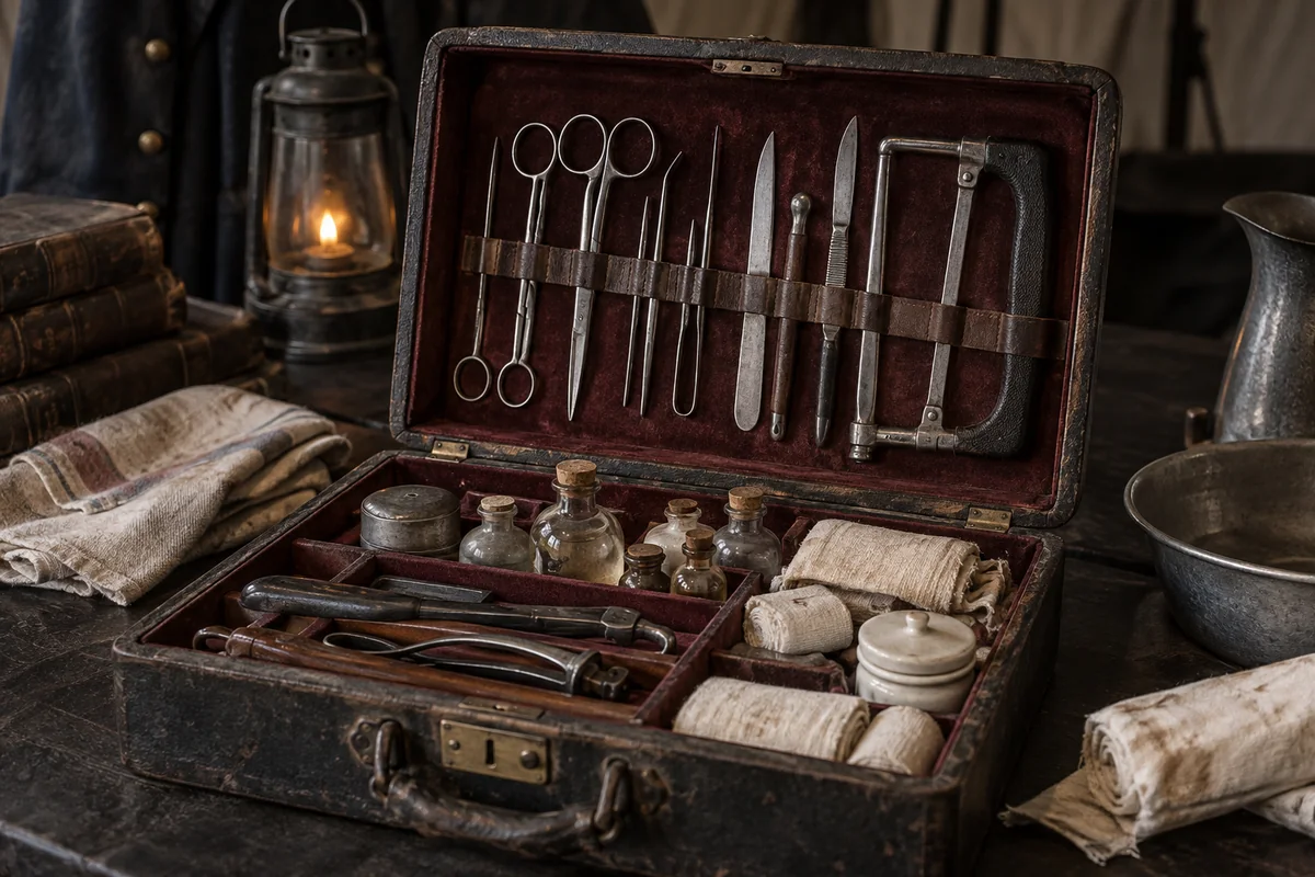 Civil War medical kits collector reference scene